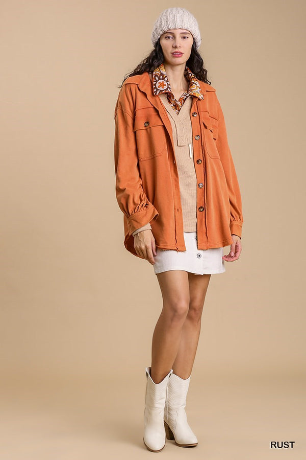 Button Up Jacket with Side Pockets